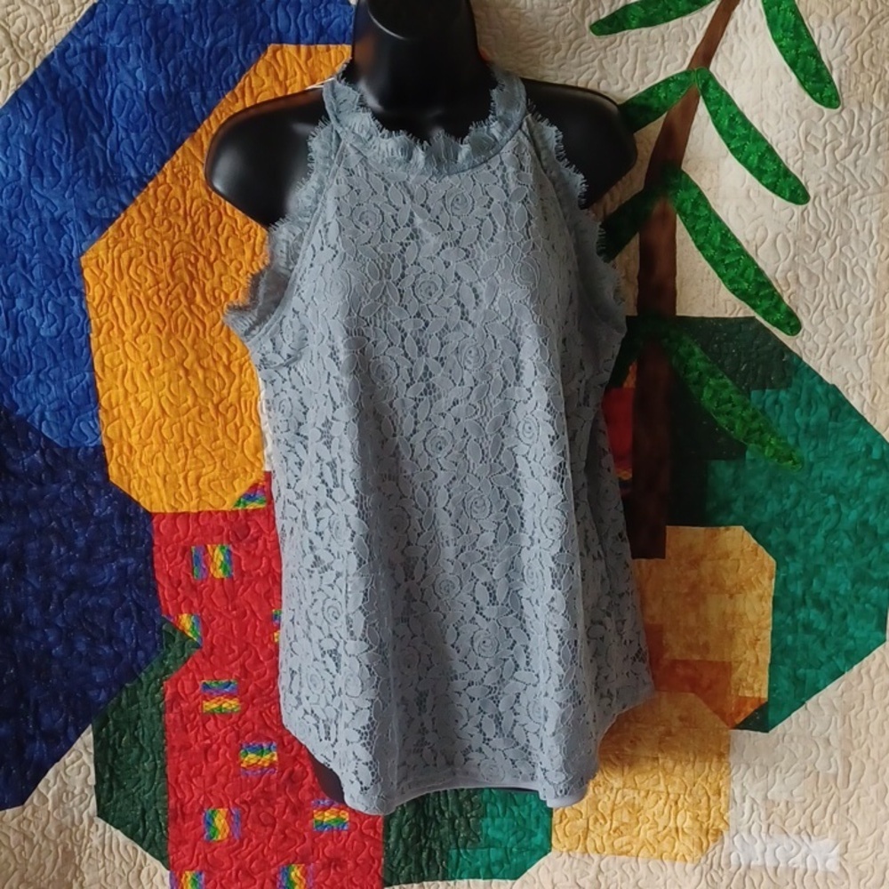 Berryou Women Lace Crochet Hollow Out Tank Top Casual  Sleeveless Blouse NWT